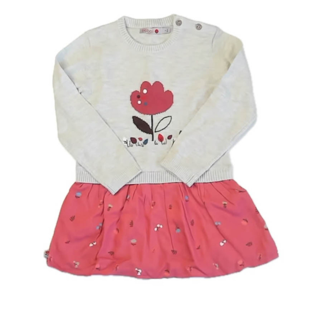 Boboli Girls Gray | Pink Dress size: 3T